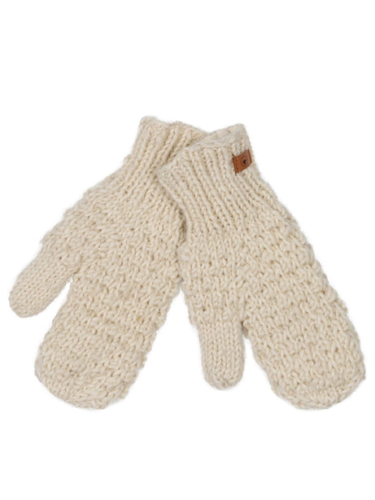 Strickfäustlinge Queen wollweiß