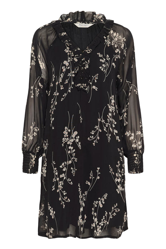 Kleid Urma PW black fine leaf