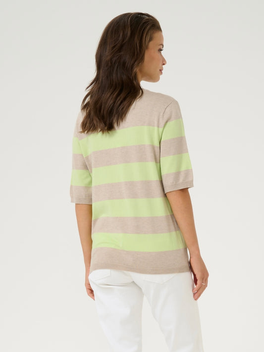 Pullover Lizza KA lettuce/feather grey bold stripe
