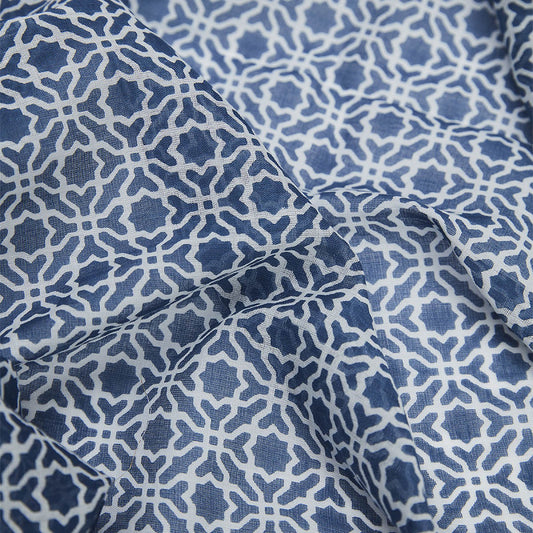 Modeschal Signe blau/weiß