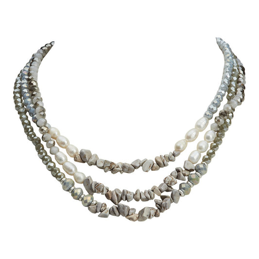 Halskette kurz Gemma grau