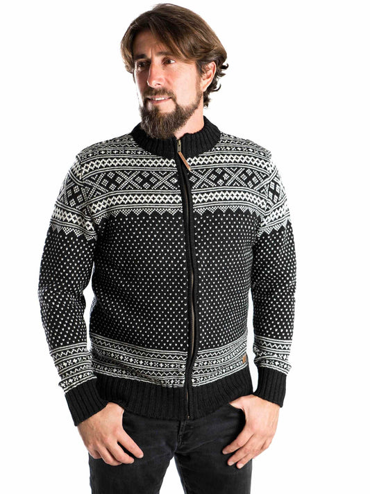 Norweger Strickjacke Arn schwarz