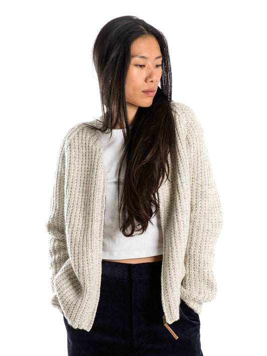 Norweger Strickjacke Sol round neck natural