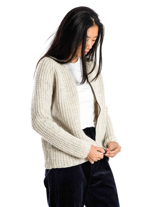 Norweger Strickjacke Sol round neck natural