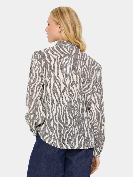 Hemdbluse Vega SZ Black Zebra Graphic