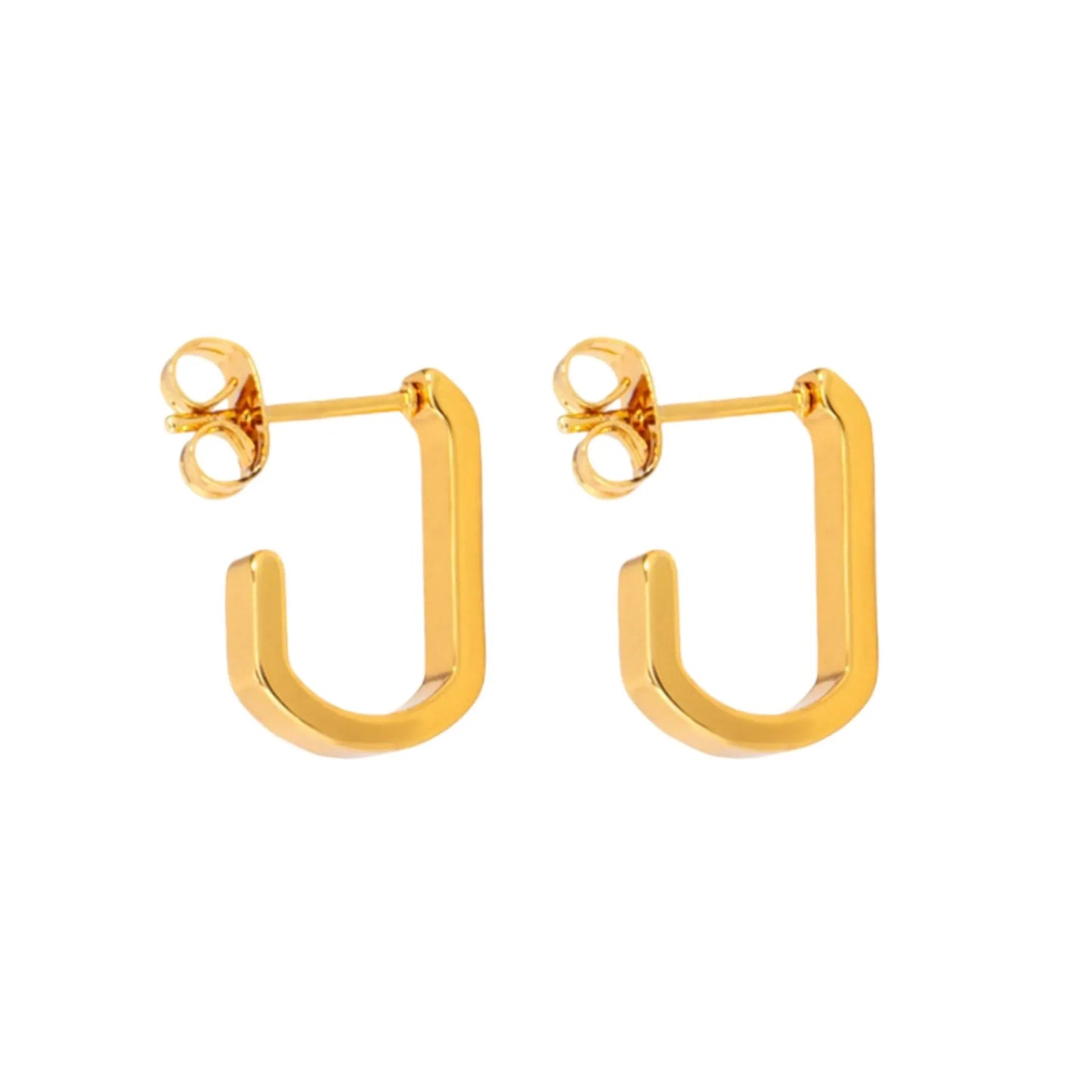 OVAL HALF HOOP EARRING 18K GOLD PLATED