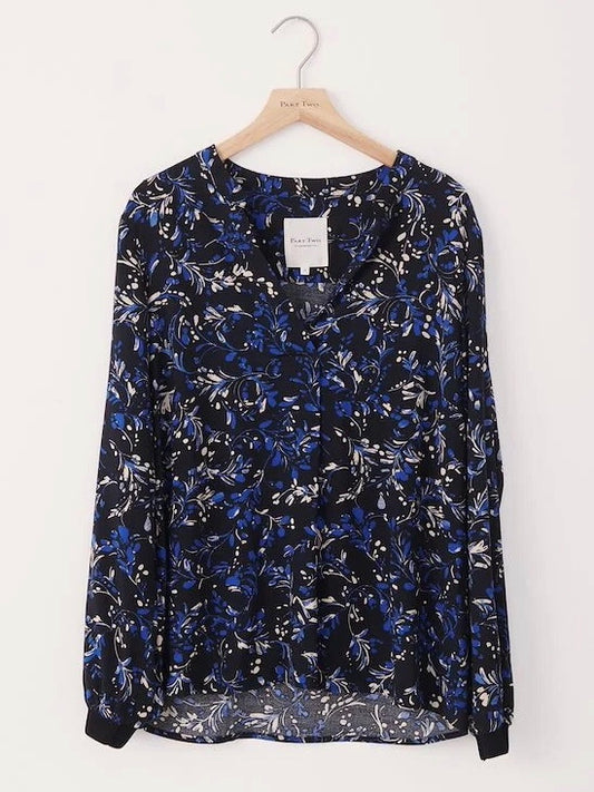 Blusenshirt Tonnie royalblau/schwarz