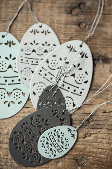 Deko Osterei aus Metall, in 3 Farben