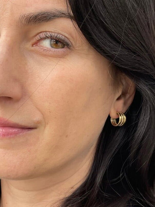 Ohrstecker Sophie Triple S, in silber und gold