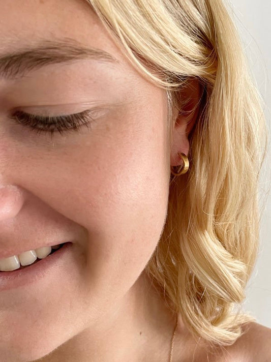 Ohrstecker Bretagña S Hoop, in silber und gold