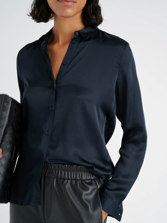 Seidenbluse Leonore IW marine blue