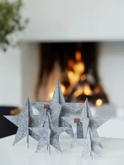 Filz Sterne 3er Set, in 3 Farben