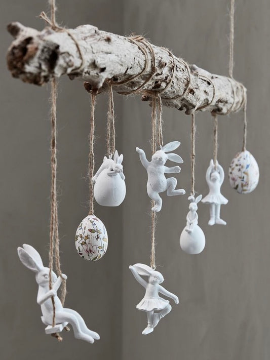 Deko Osteranhänger Essilia weiß/bunt H6cm