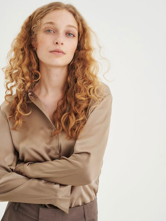 Seidenbluse Leonore IW desert taupe