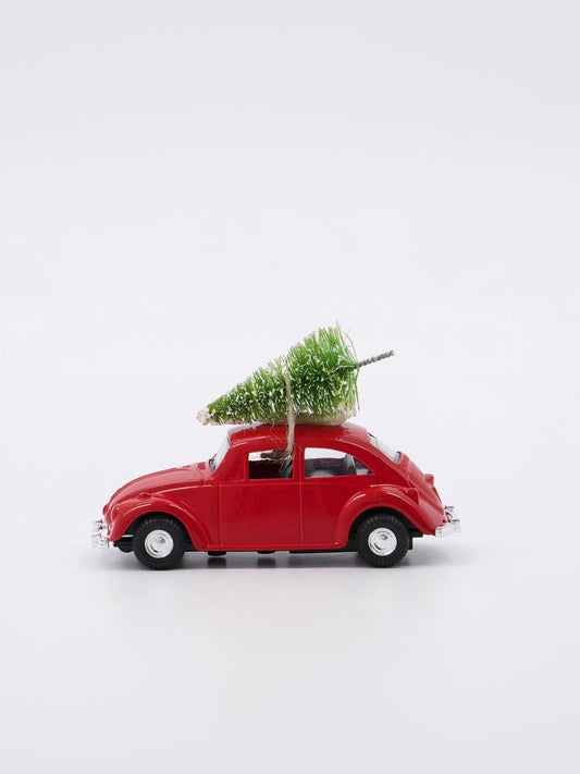 Dekoauto Xmas car rot 8,5cm