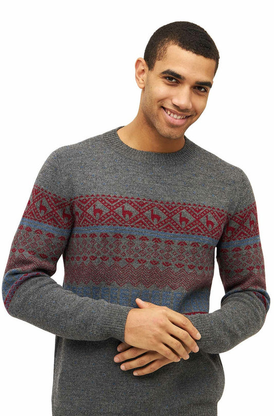 Apu Kuntur - Alpaka Pullover Herren NEVADA – Norweger-Stil aus Baby Alpaka