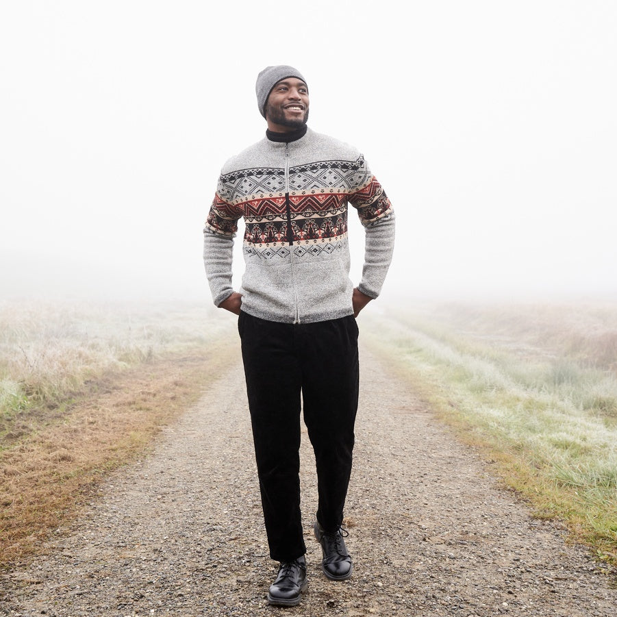 Apu Kuntur - Alpaka Herrenstrickjacke FIESTA