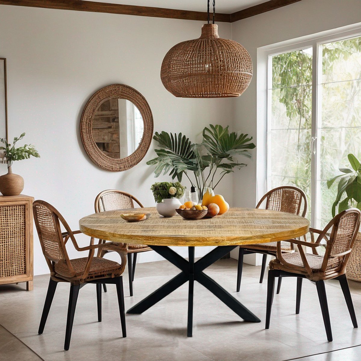 Esstisch - oval 190x100cm - Esszimmer Tisch - Liverpool - Mangoholz massiv