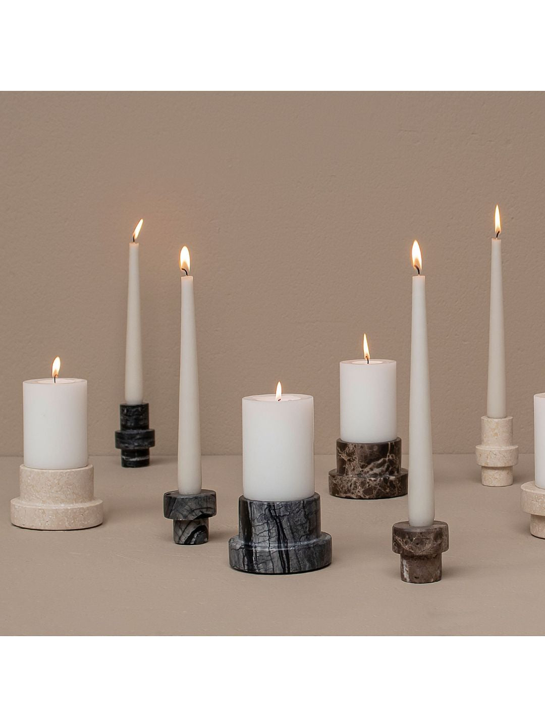 Block-Kerzenhalter MARBLE, in zwei Ausführungen