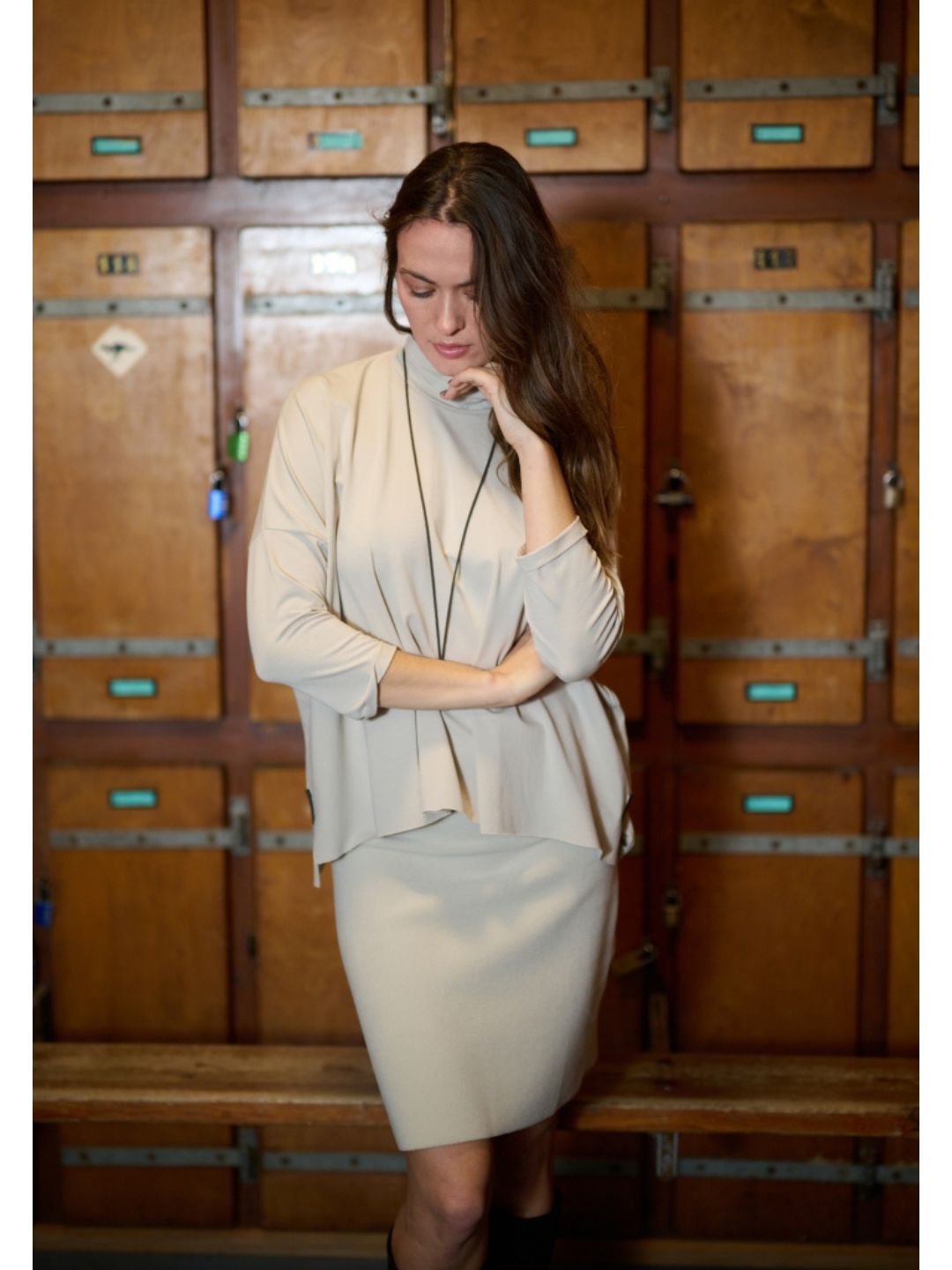 Jersey Shirt mit Kette 96100, in 3 Farben