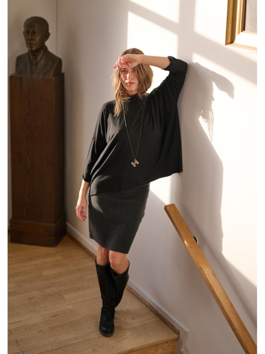 Jersey Shirt mit Kette 96100, in 3 Farben