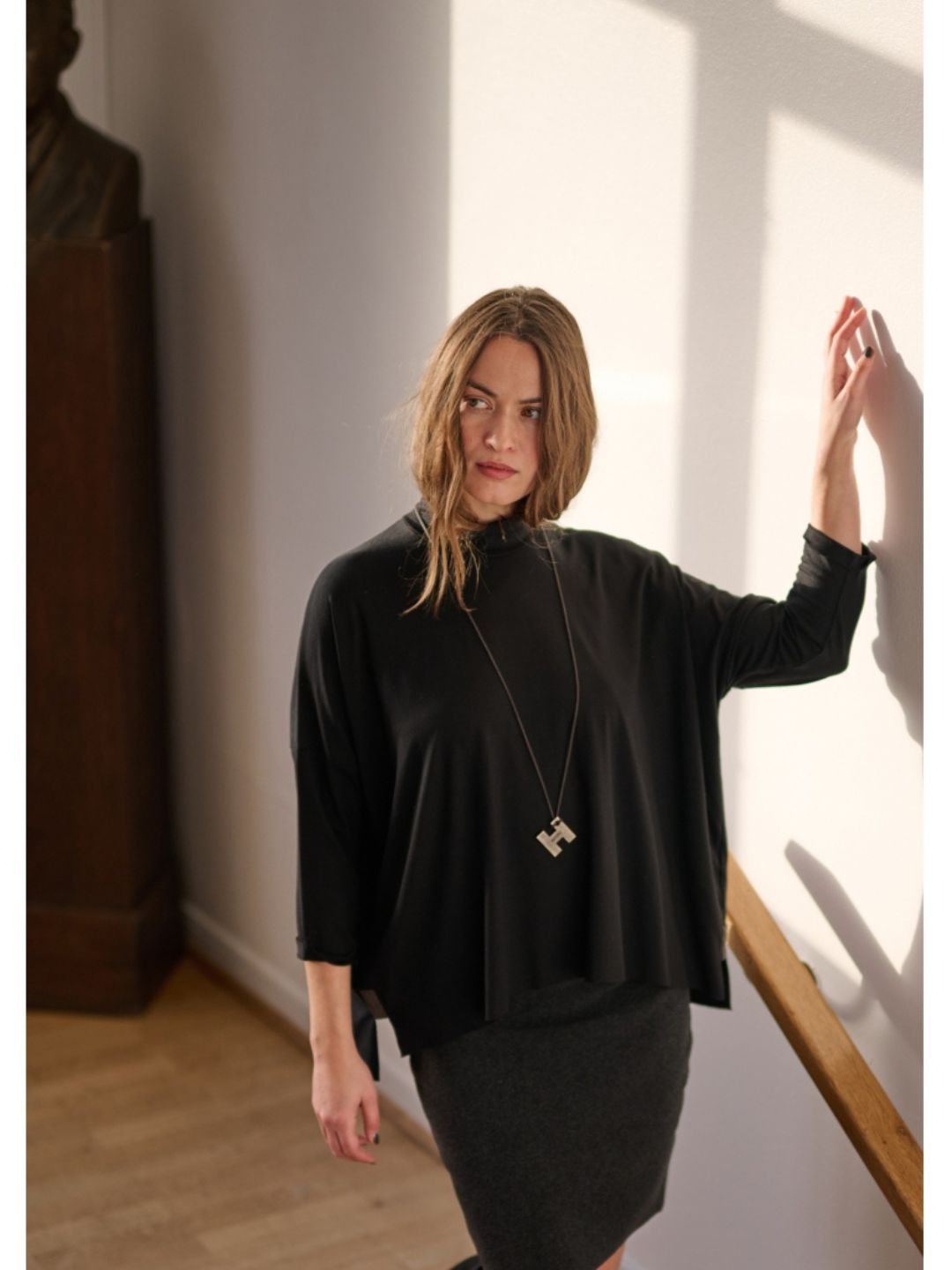 Jersey Shirt mit Kette 96100, in 3 Farben