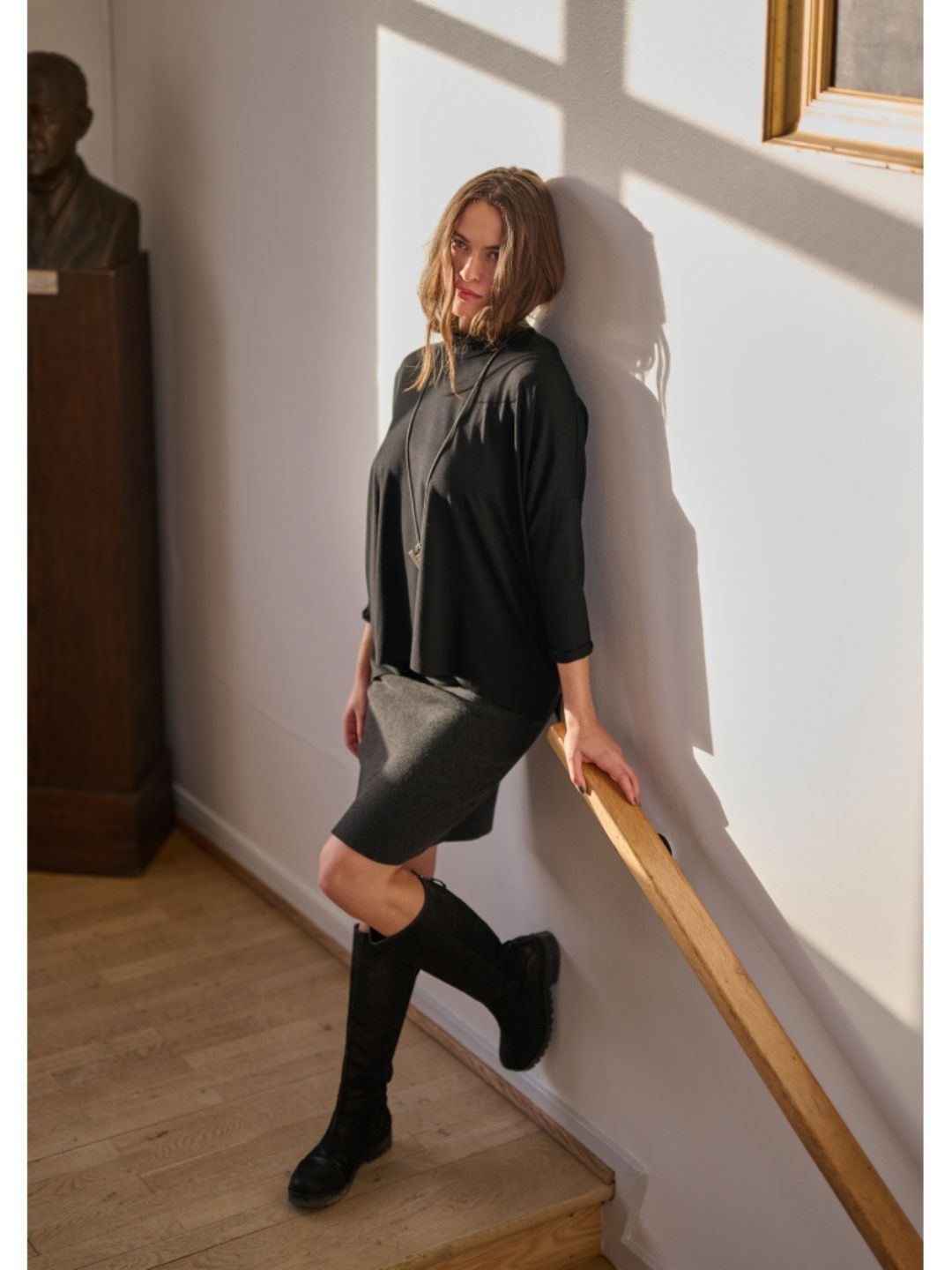 Jersey Shirt mit Kette 96100, in 3 Farben