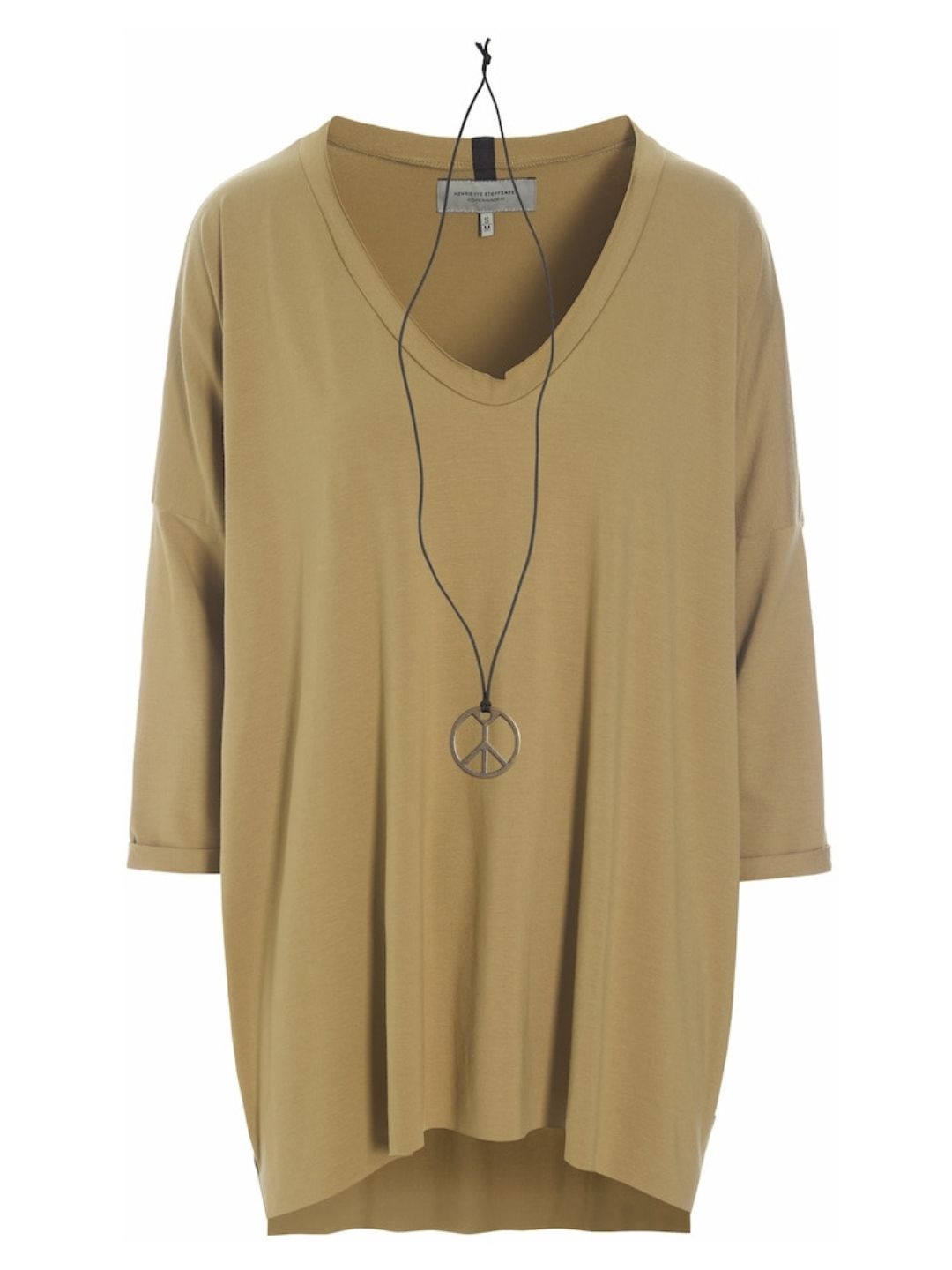 Jersey Shirt mit V-Ausschnitt 96078 olive