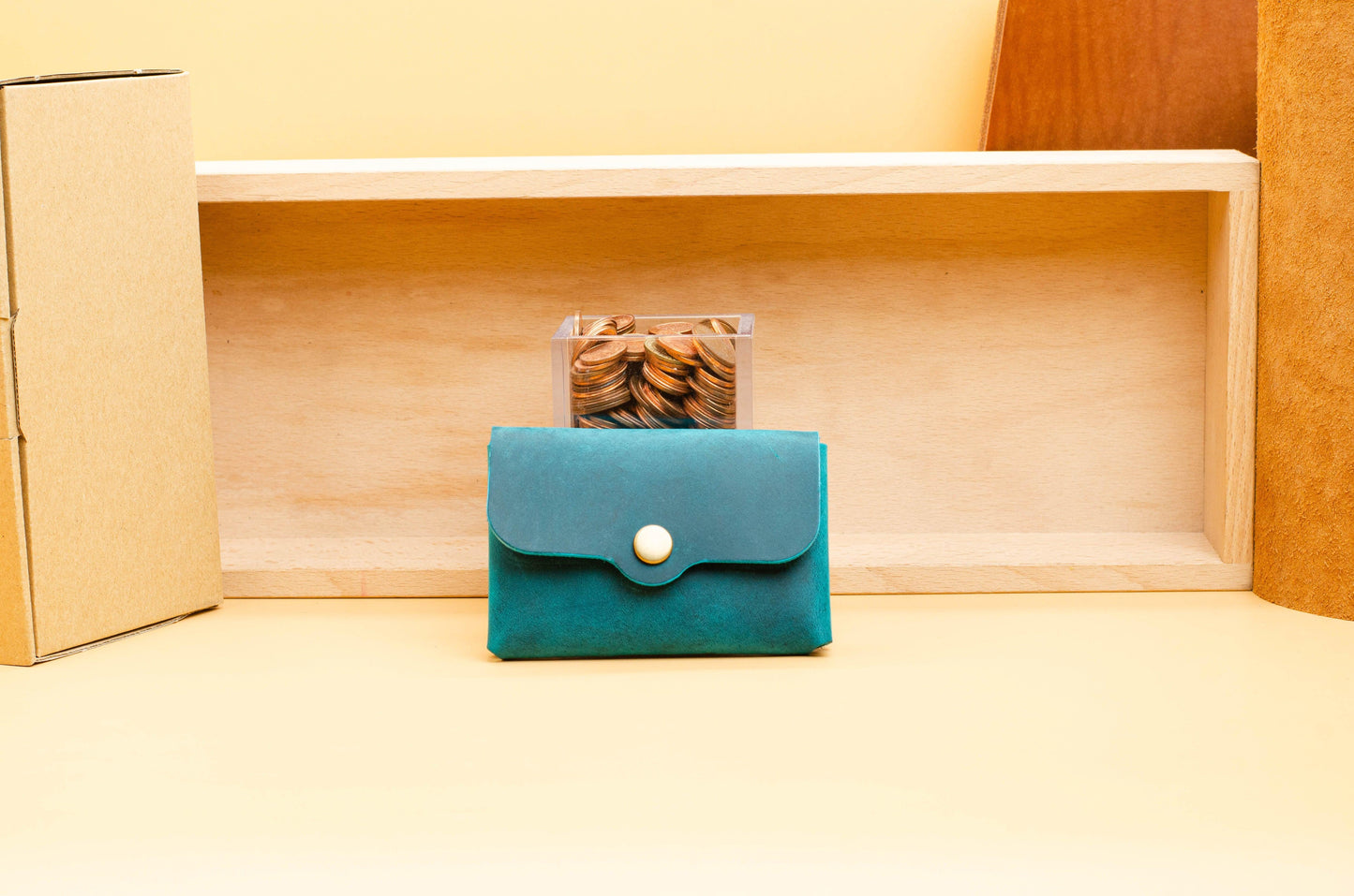 Kleinlederetui für Damen, Turquois