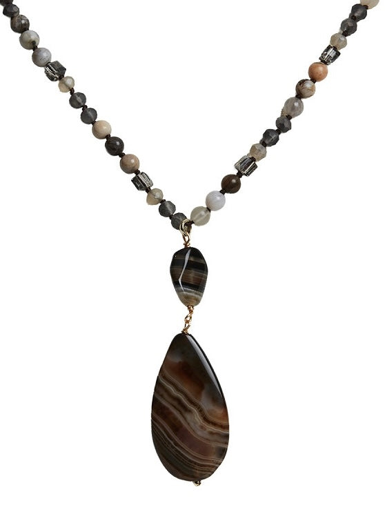 Halskette Grace grau