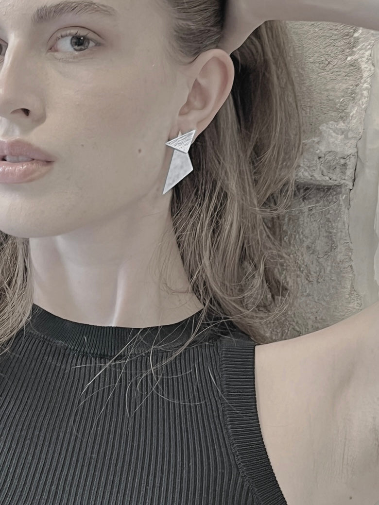 Ohrstecker Theia 2in1 Statement Triangle, in 2 Farben