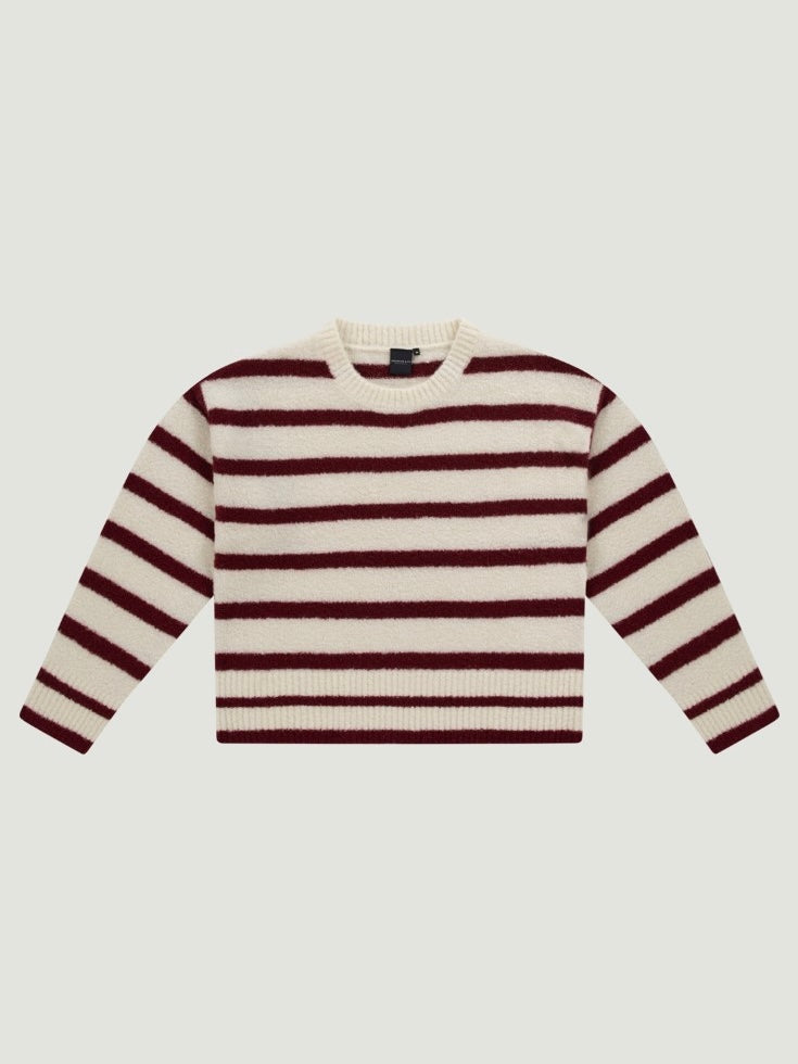 Pullover Lorena bordeaux stripe