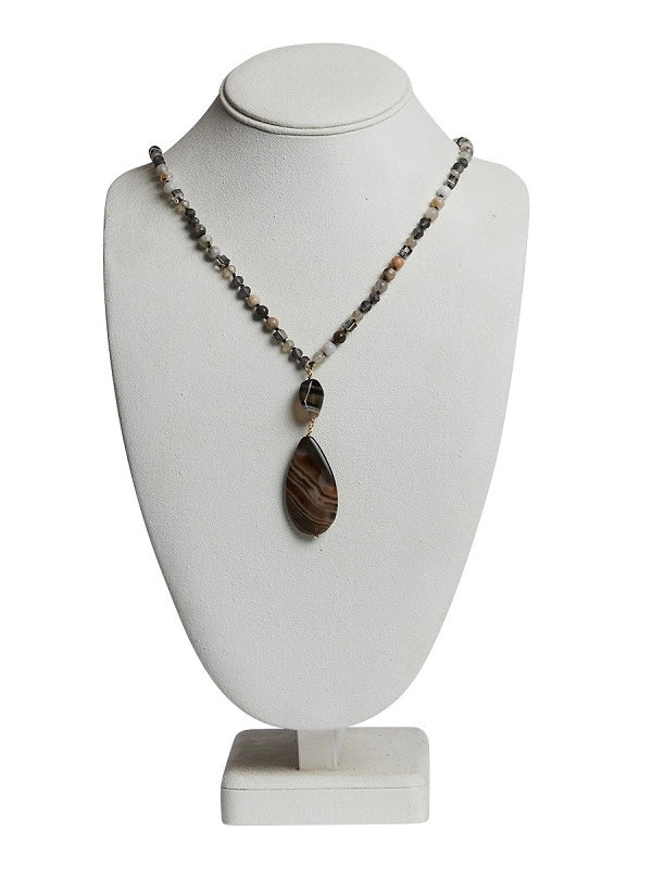 Halskette Grace grau