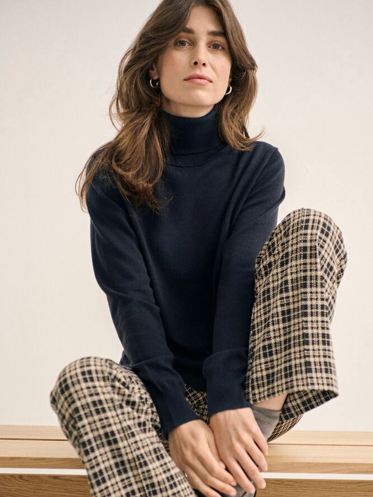 Culotte Hose Ilisan PW dark navy check