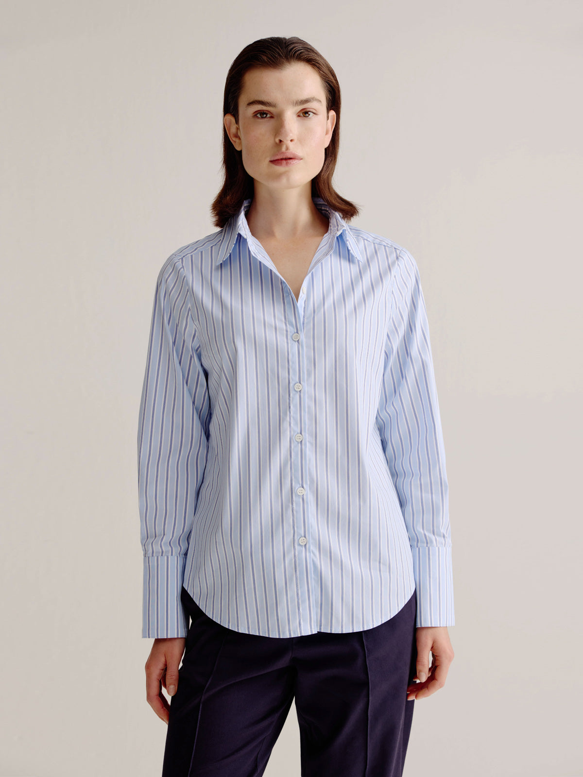 Bluse Leonora light blue stripe