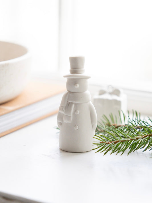 Deko-Schneemann Rune weiß