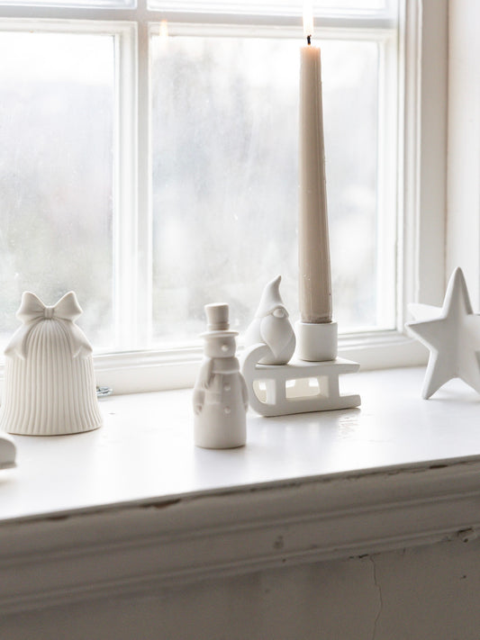 Deko-Schneemann Rune weiß