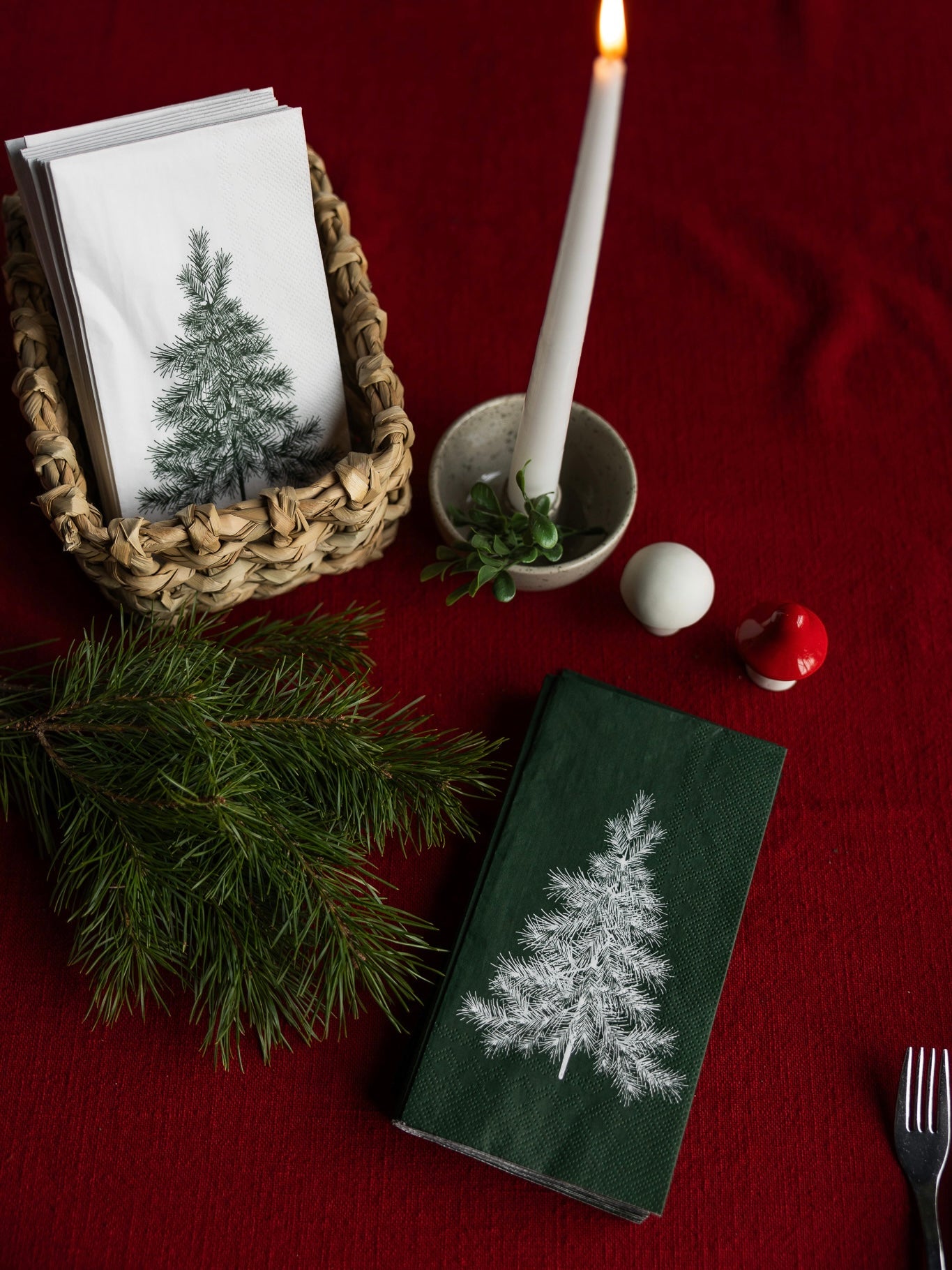 Papierservietten 16er Packung Julgran, in 2 Farben