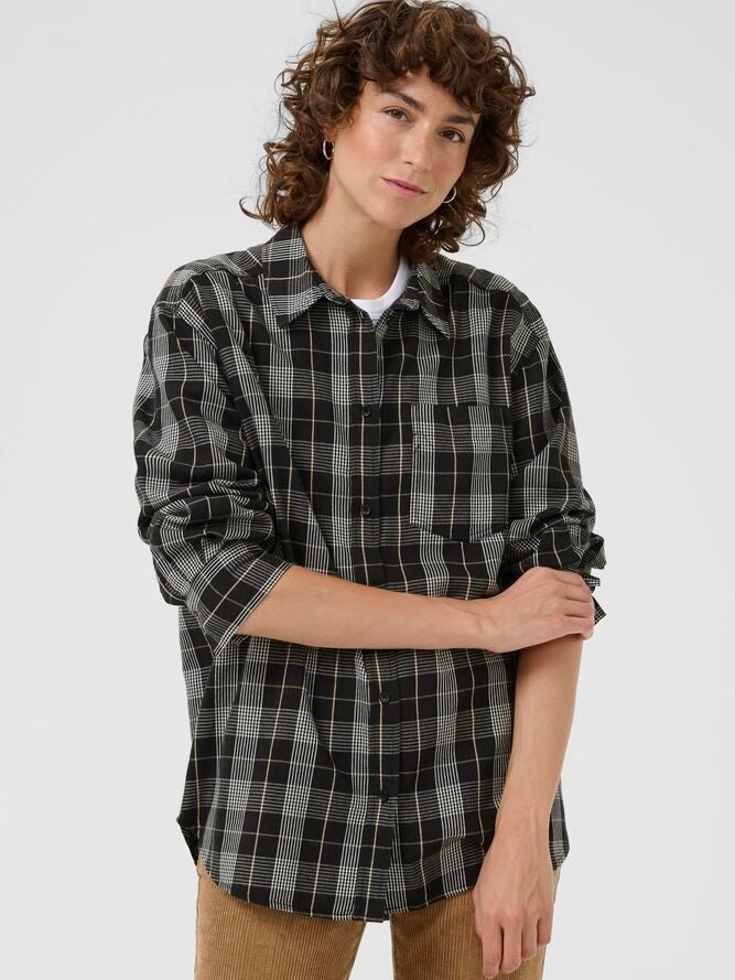 Hemdbluse Samea PW black check