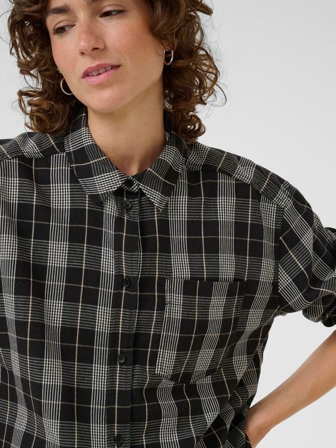 Hemdbluse Samea PW black check