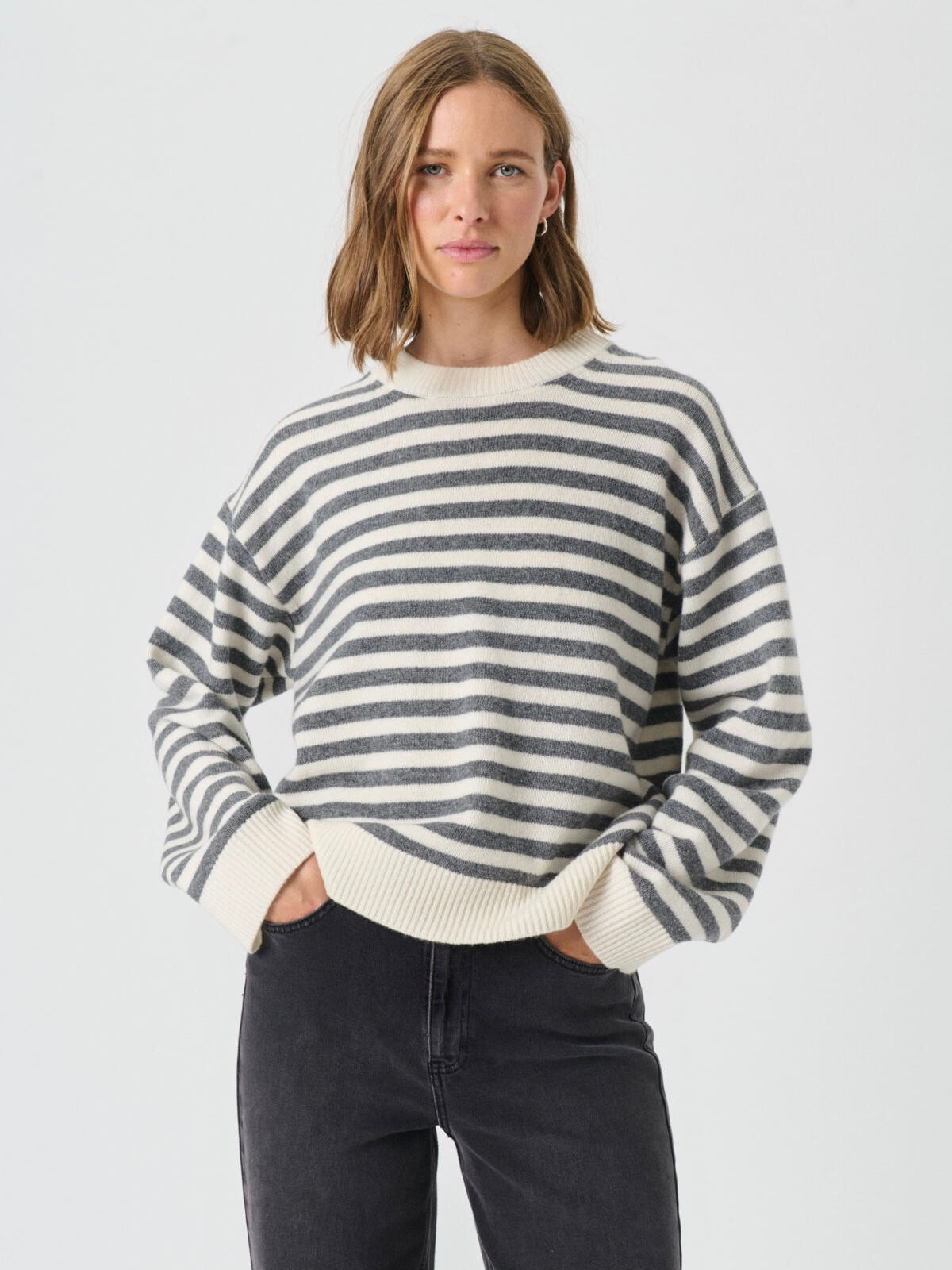 Pullover Vinas PW grey melange/off white