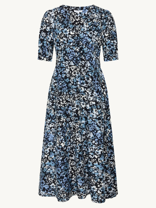Kleid Dilara CW blau/weiß gemustert