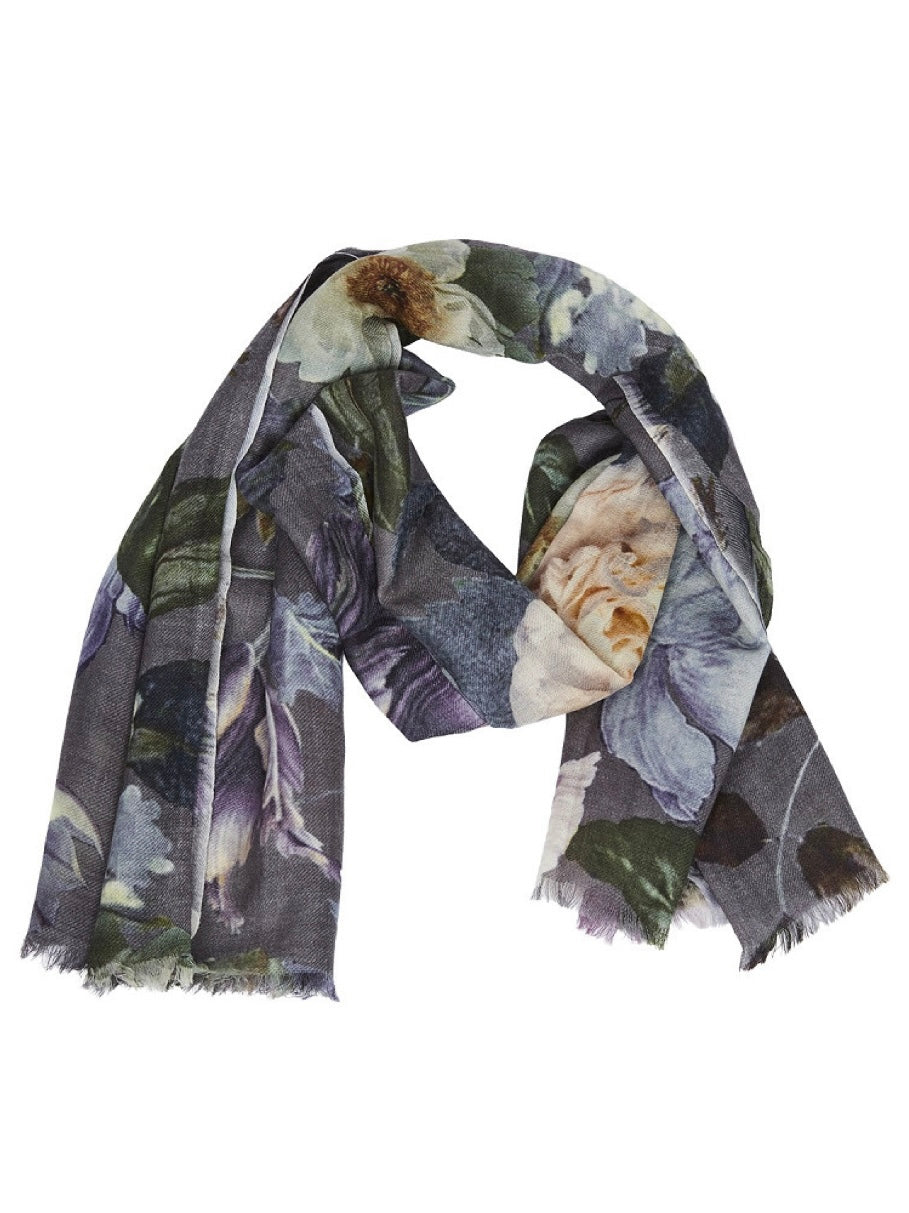 Wollschal Maria grey/purple mix