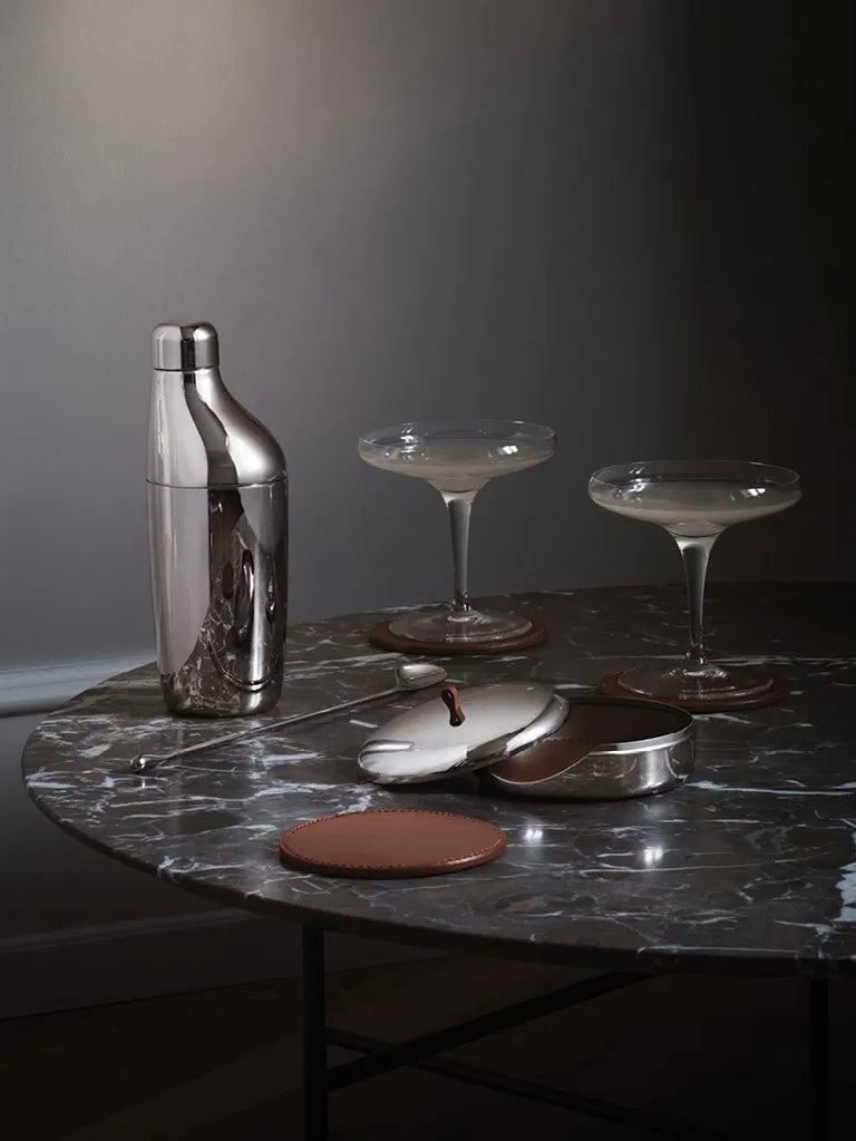 Untersetzer-Set SKY Leder/Edelstahl