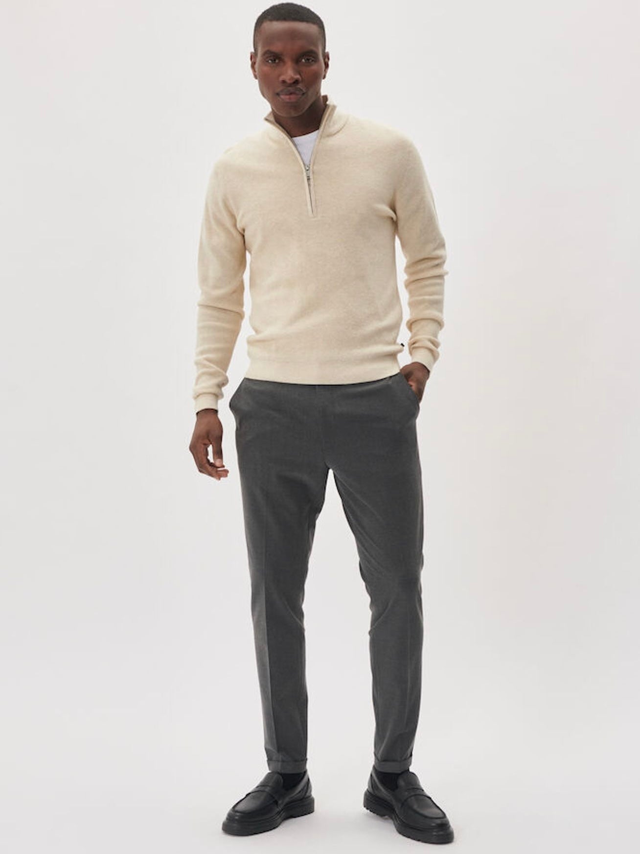 Herren Pullover MAlagoon Z oyster gray melange