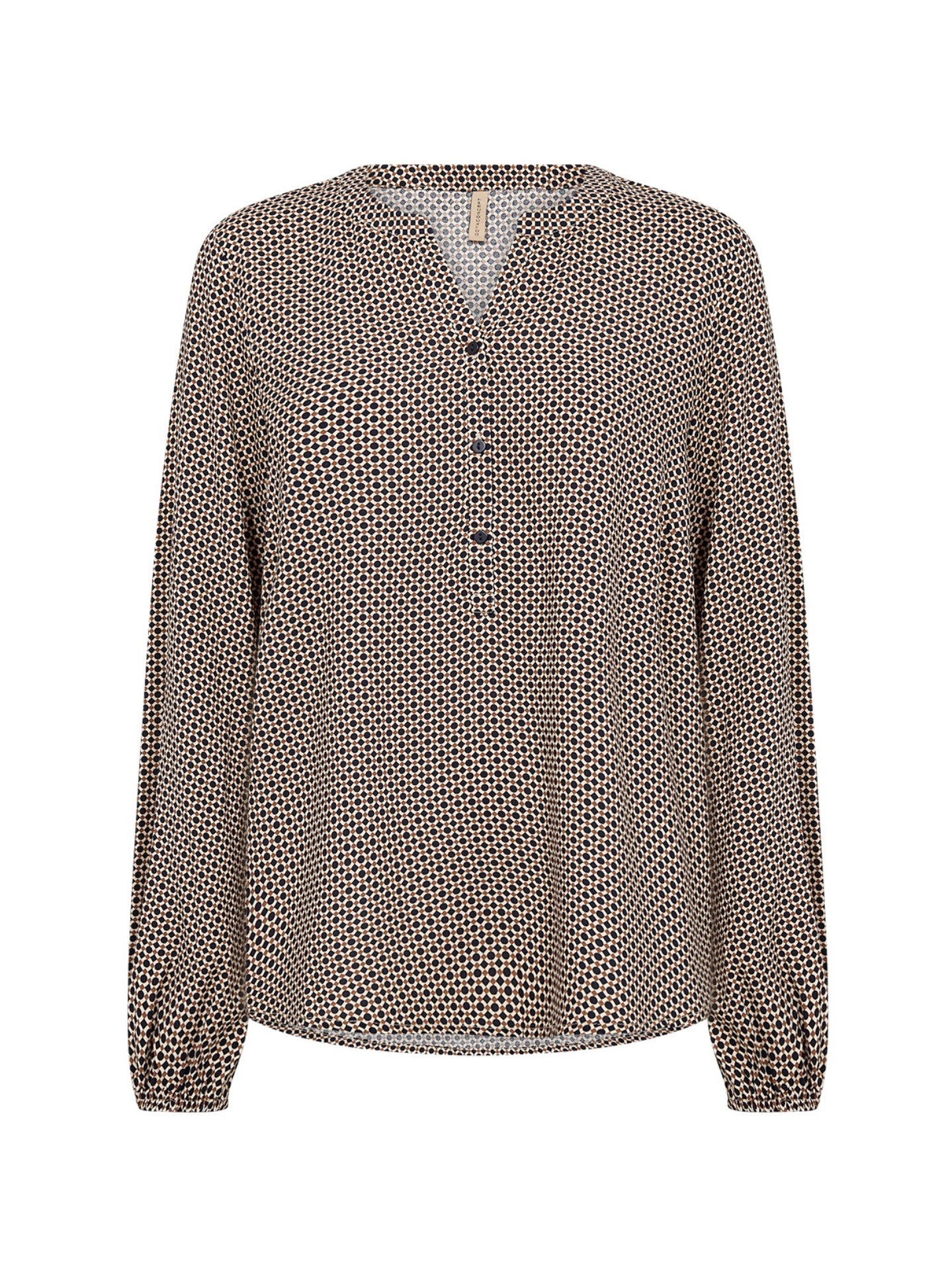 Blusenshirt SC-Anita 1 navy/brown