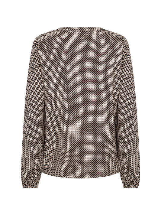 Blusenshirt SC-Anita 1 navy/brown