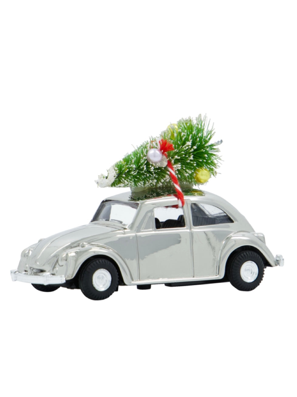 Dekoauto Xmas car silber 8,5cm