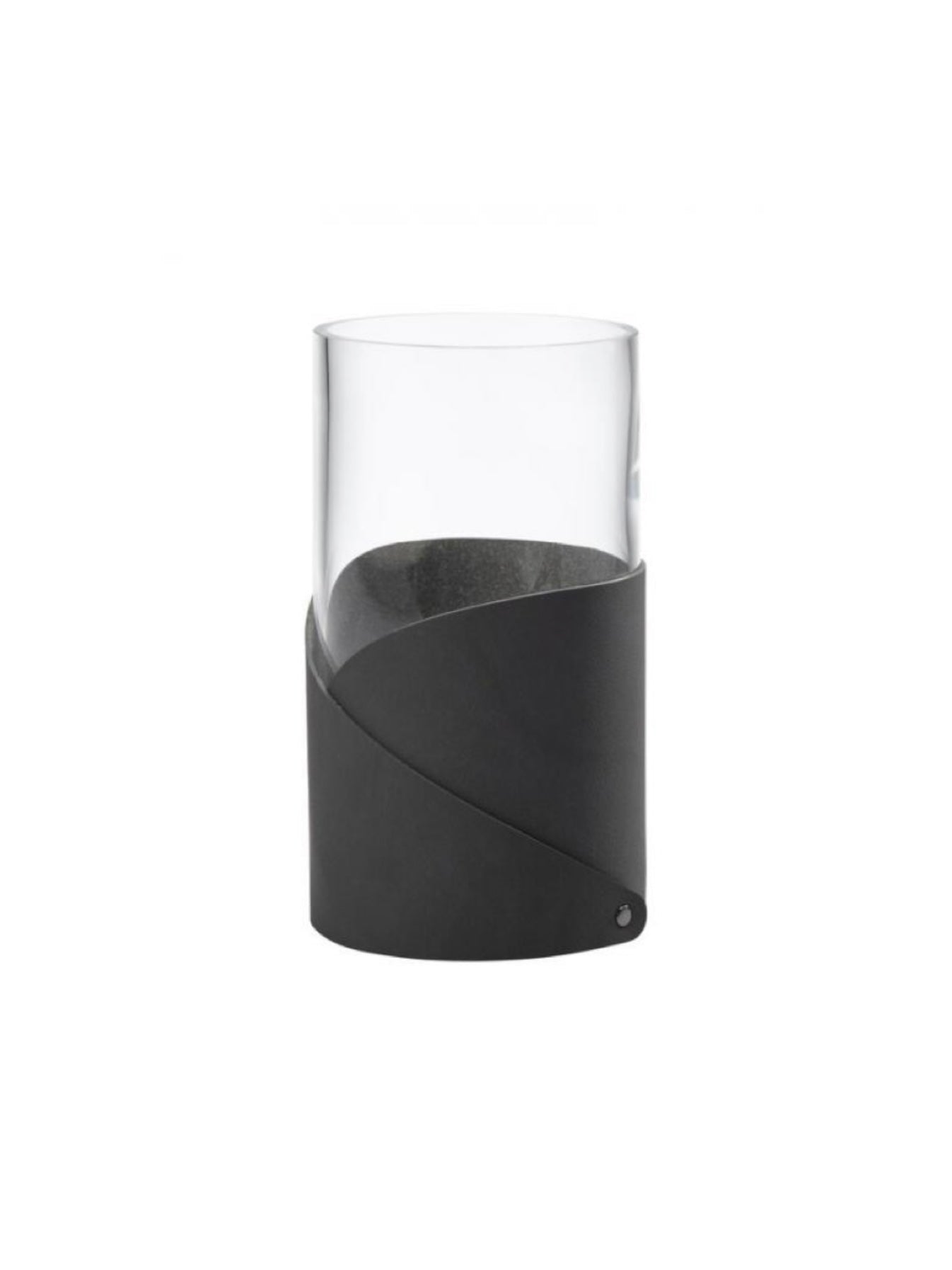 Fold Vase Glas/Leder, in 3 Größen und diversen Farben