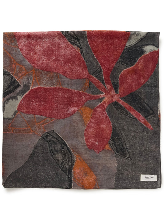 Wollschal Felisia pink leaf